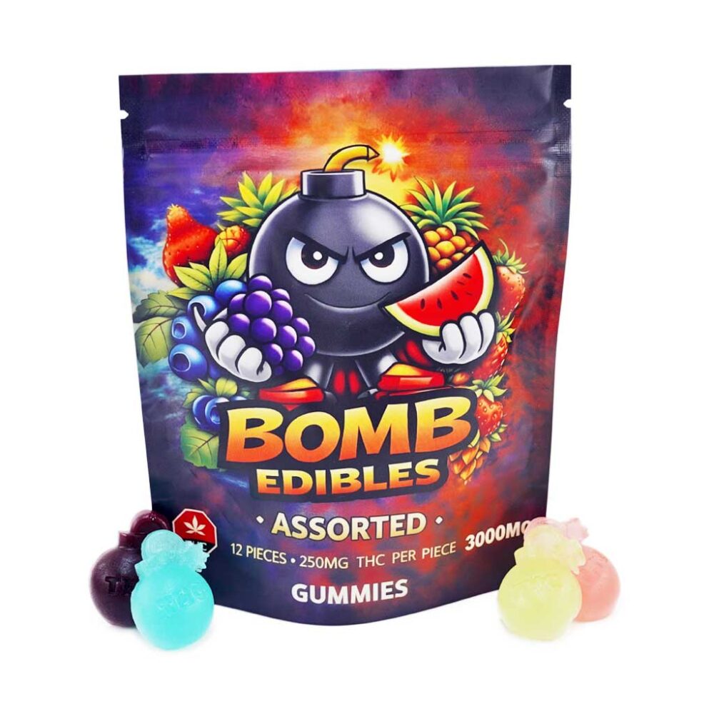 Buy Bomb Edibles - 3000mg THC Gummies - Assorted at Kush Station Online Shop