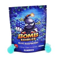 Buy Bomb Edibles - 3000mg THC Gummies - Blue Raspberry at Kush Station Online Shop