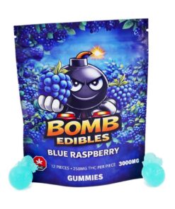 Buy Bomb Edibles - 3000mg THC Gummies - Blue Raspberry at Kush Station Online Shop