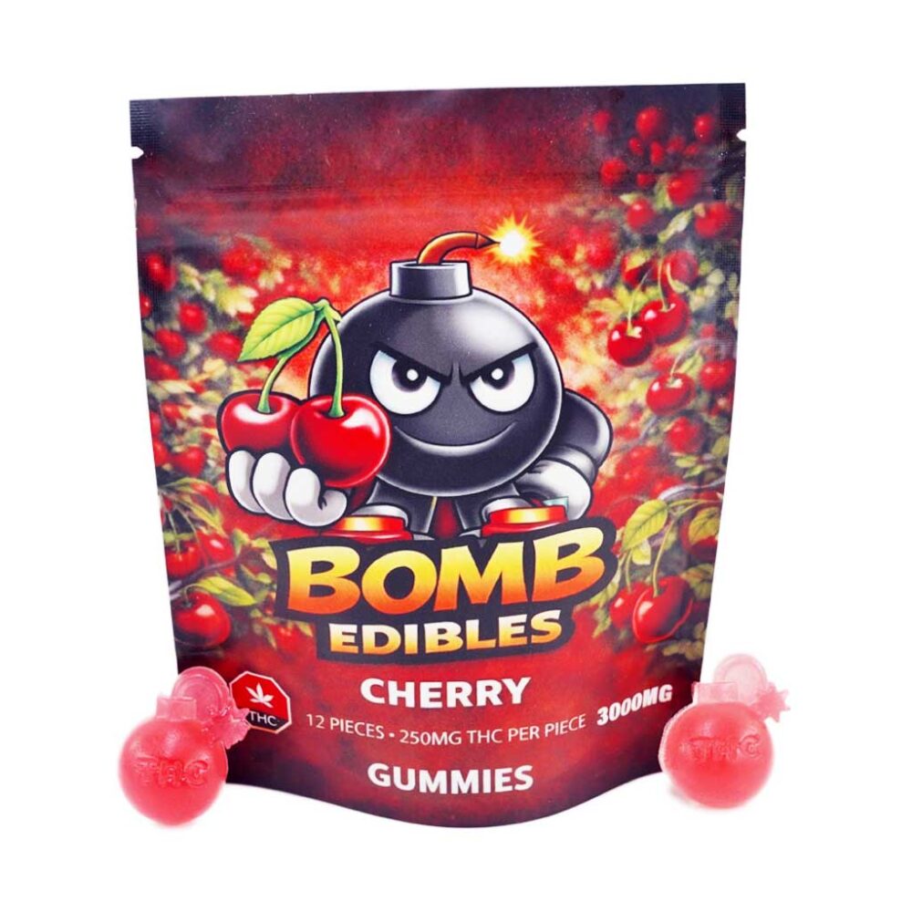 Buy Bomb Edibles - 3000mg THC Gummies - Cherry at Kush Station Online Shop