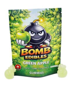 Buy Bomb Edibles - 3000mg THC Gummies - Green Apple at Kush Station Online Shop