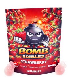 Buy Bomb Edibles - 3000mg THC Gummies - Strawberry at Kush Station Online Shop