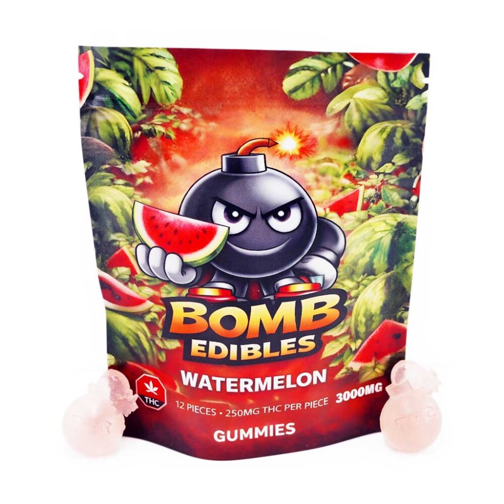 Buy Bomb Edibles - 3000mg THC Gummies - Watermelon at Kush Station Online Shop