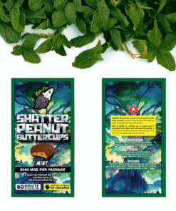Higher Fire Extracts - Shatter Peanut Butter Chocolate Cups - Mint 2500mg THC