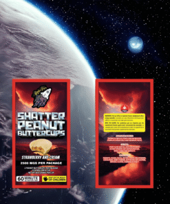 Higher Fire Extracts – Shatter Peanut Butter Chocolate Cups – Strawberry & Cream 2500mg THC