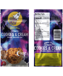Higher Fire Extracts - Shatter Chocolate Bar - Cookies and Cream 1000mg THC (Indica)