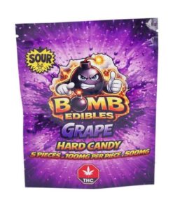 Buy Bomb Edibles - 500mg THC Sour Hard Candy - Grape at Kush Station Online Shop