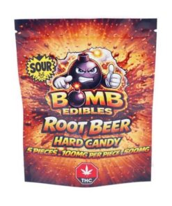 Buy Bomb Edibles - 500mg THC Sour Hard Candy - Root Beer at Kush Station Online Shop
