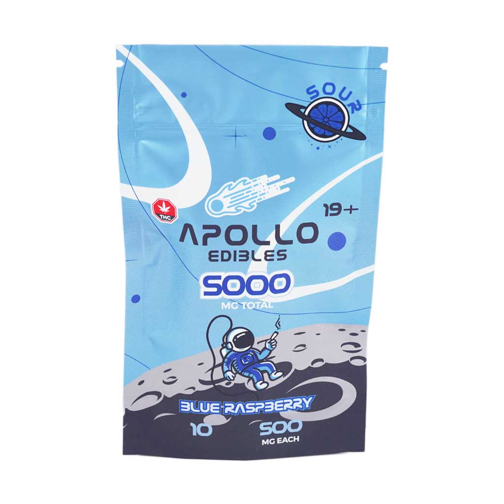Buy Apollo Edibles – Sour Blue Raspberry Cubes 5000mg THC at Kush Station Online Shop