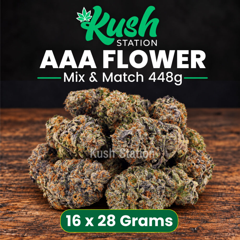 Buy Mix & Match Flower AAA 448G (16 x 28G Grams) at Kush Station Online Store