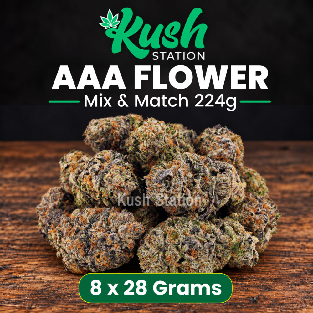 Buy Mix & Match Flower AAA 224G (8 x 28G Grams) at Kush Station Online Store